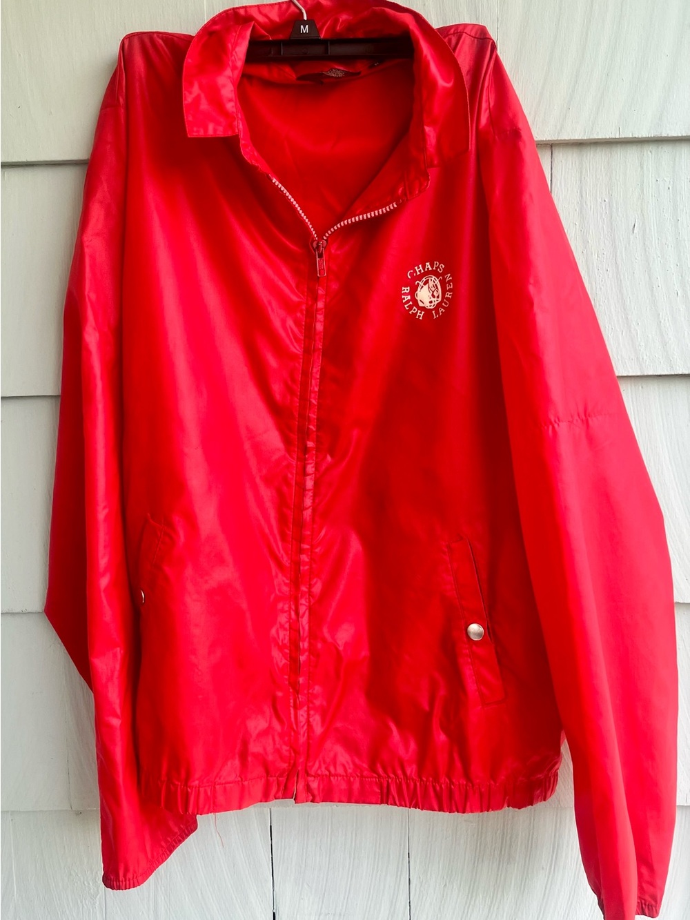 Vintage Chaps Men’s Bright Red Zip Front Rain Jacket
